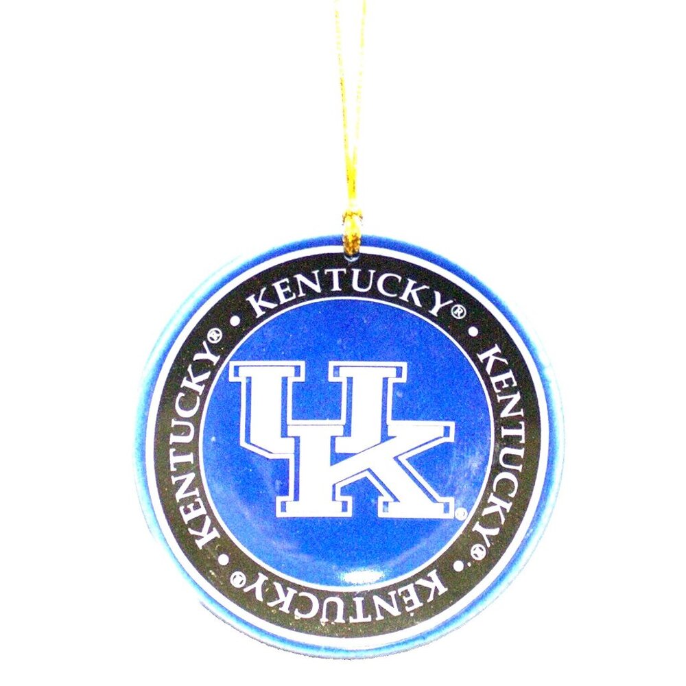 KENTUCKY WILDCATS COLLECTIBLE MINI CERAMIC PLATE CHRISTMAS ORNAMENT LICENSED